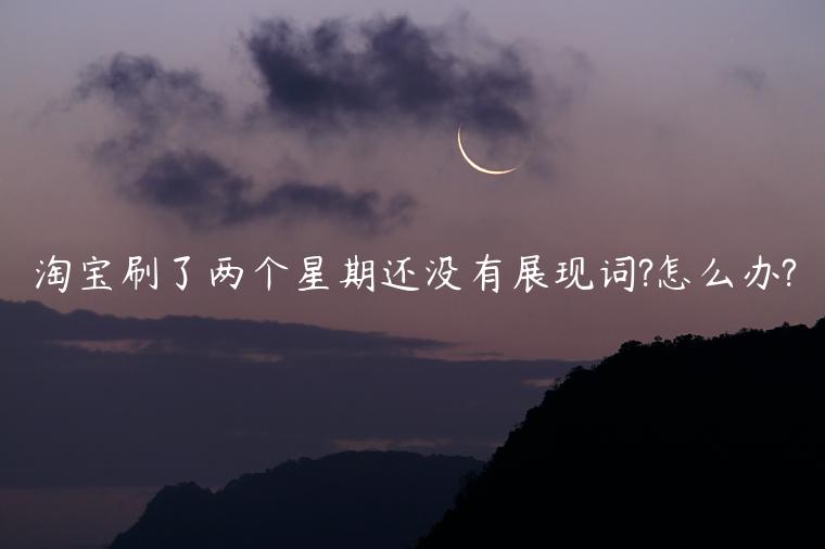 淘寶刷了兩個(gè)星期還沒有展現(xiàn)詞?怎么辦?